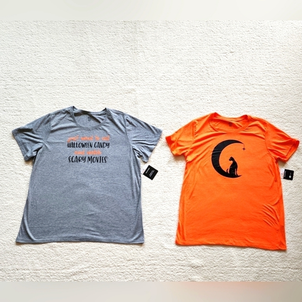 New women's Halloween t-shirt bundle Size XXL, Candy & movies, Cat on the moon